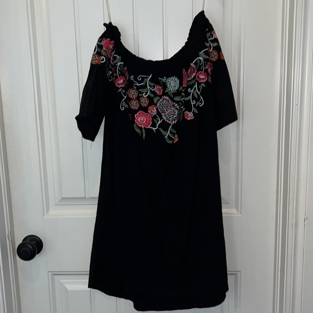 Vici Off the Shoulder Embroidered Dress